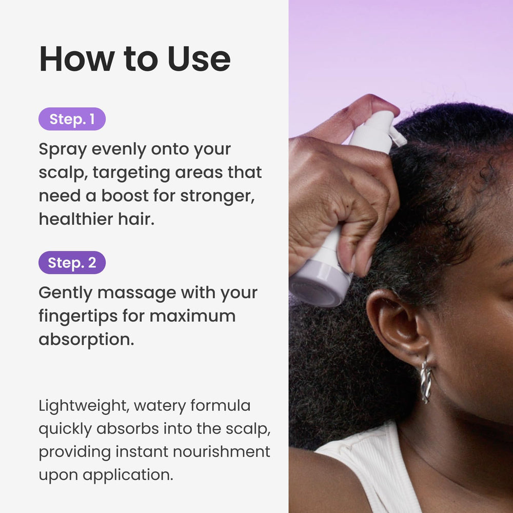 Post-towel-dried hair with Dr. Groot Rosemary Mint Oil Tonic for scalp care.