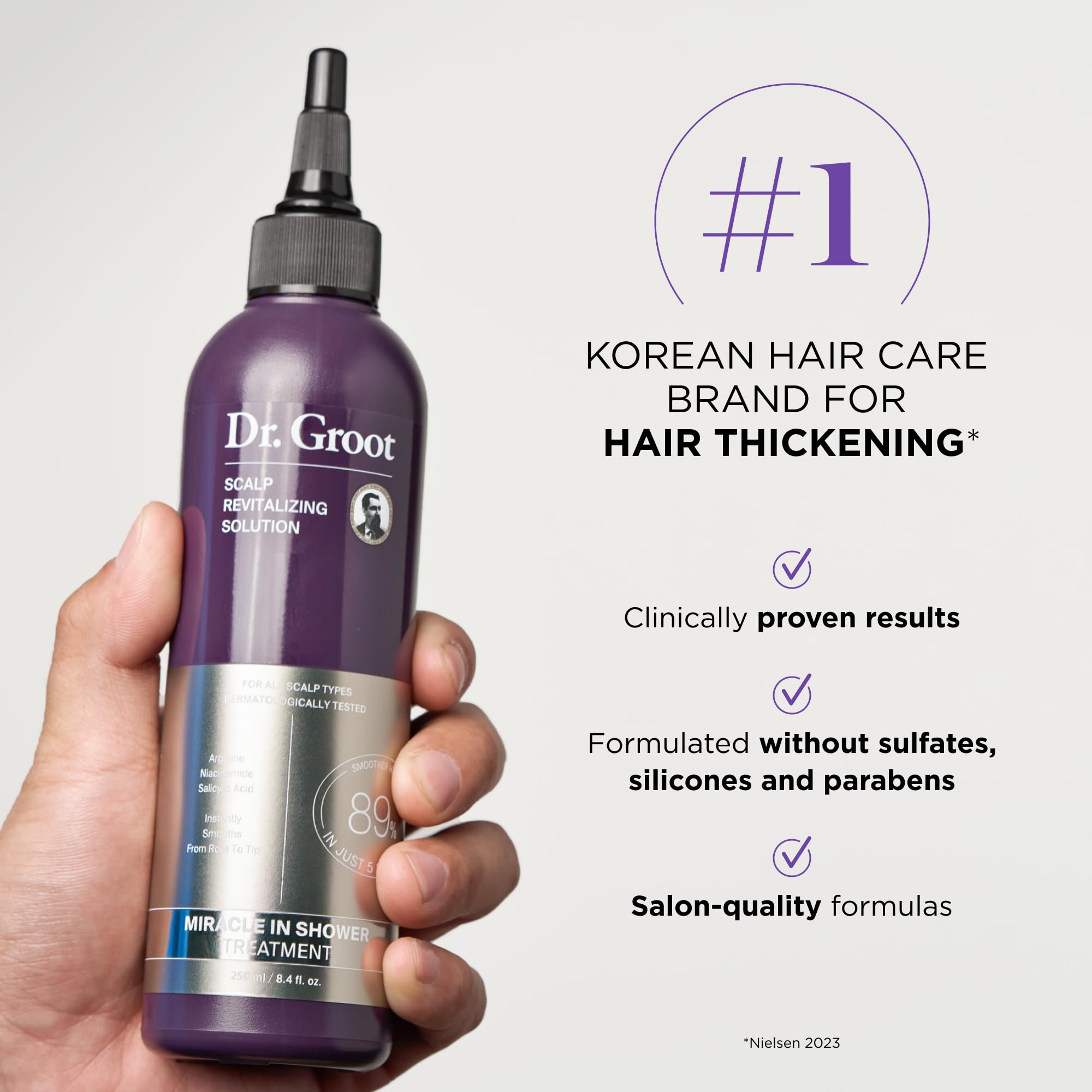 Dr. Groot rosemary oil ingredient highlights soothing aroma and scalp vitality