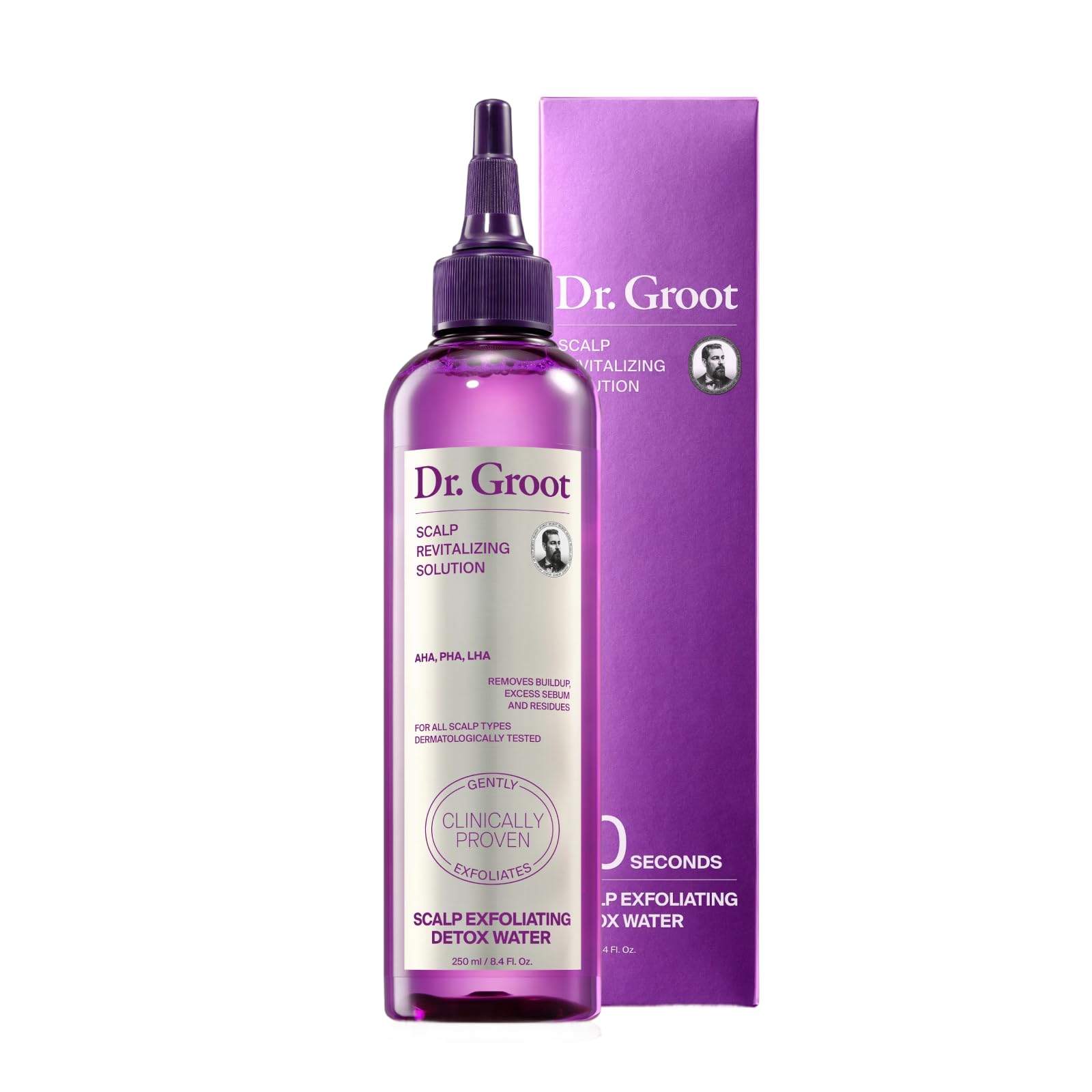 Dr. Groot Scalp Detox Water bottle pour delivers quick refreshing cleanse