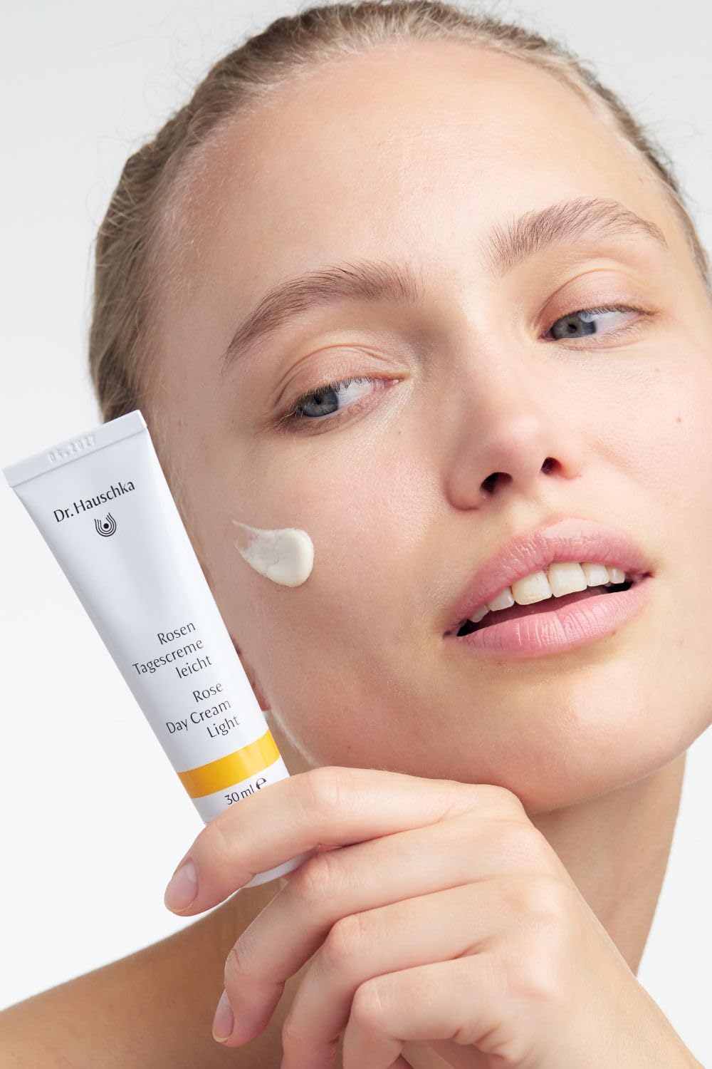 Dr. Hauschka Rose Day Cream Light label highlights the rose formula.