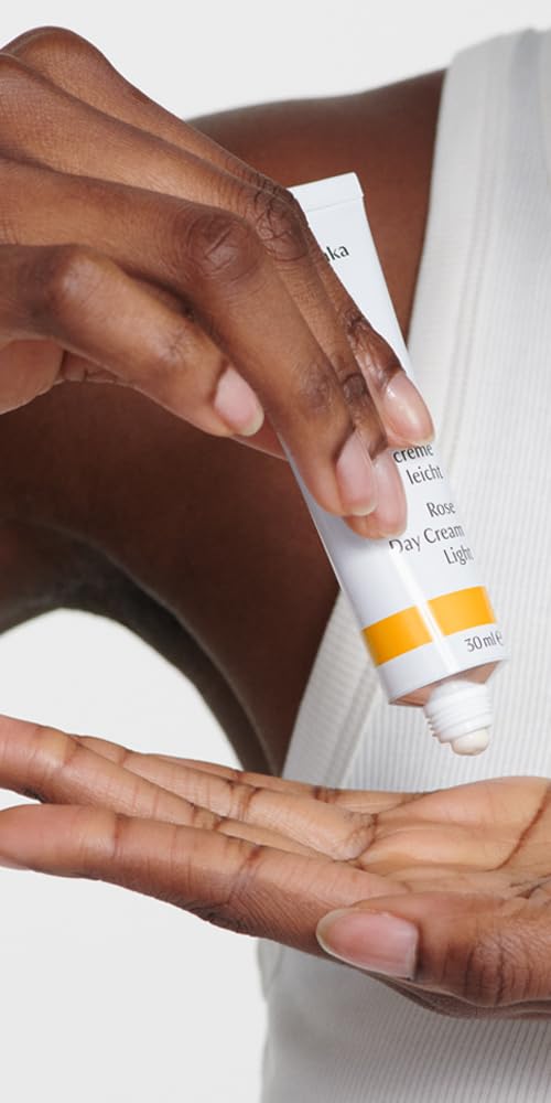 Dr. Hauschka Rose Day Cream Light texture close-up shows light hydration.
