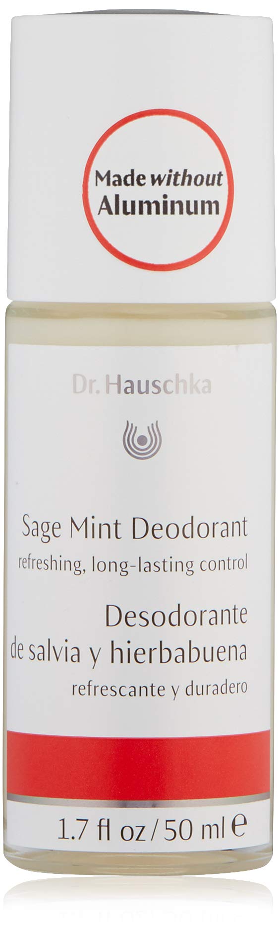 Dr. Hauschka Sage Mint Deodorant bottle showing aluminum-free formula for gentle odor control.