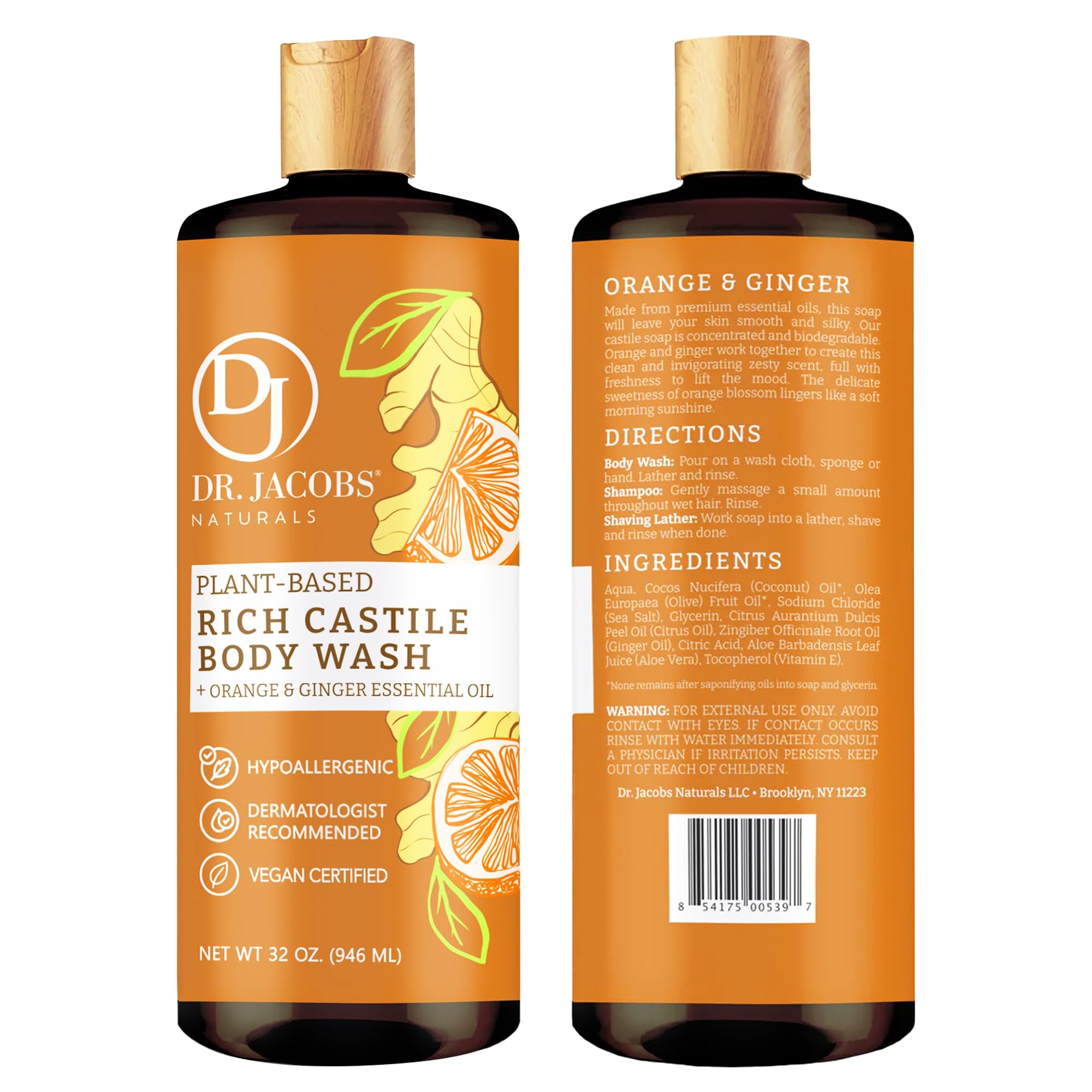 Dr. Jacobs Naturals Orange scent highlighting citrusy, uplifting aroma.