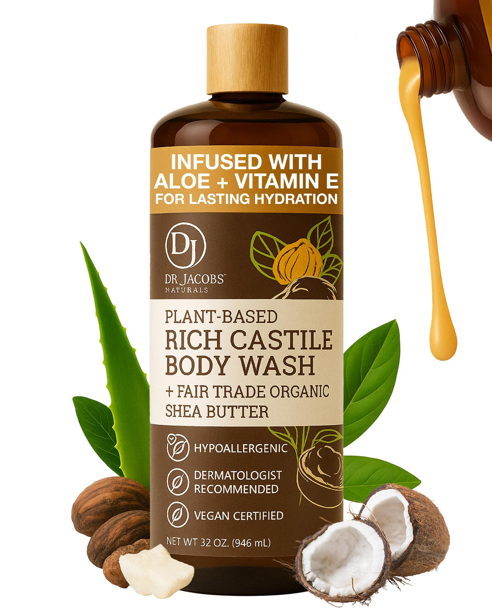 Dr. Jacobs Naturals bottle shows a gentle, all-natural cleanse for daily skin care.