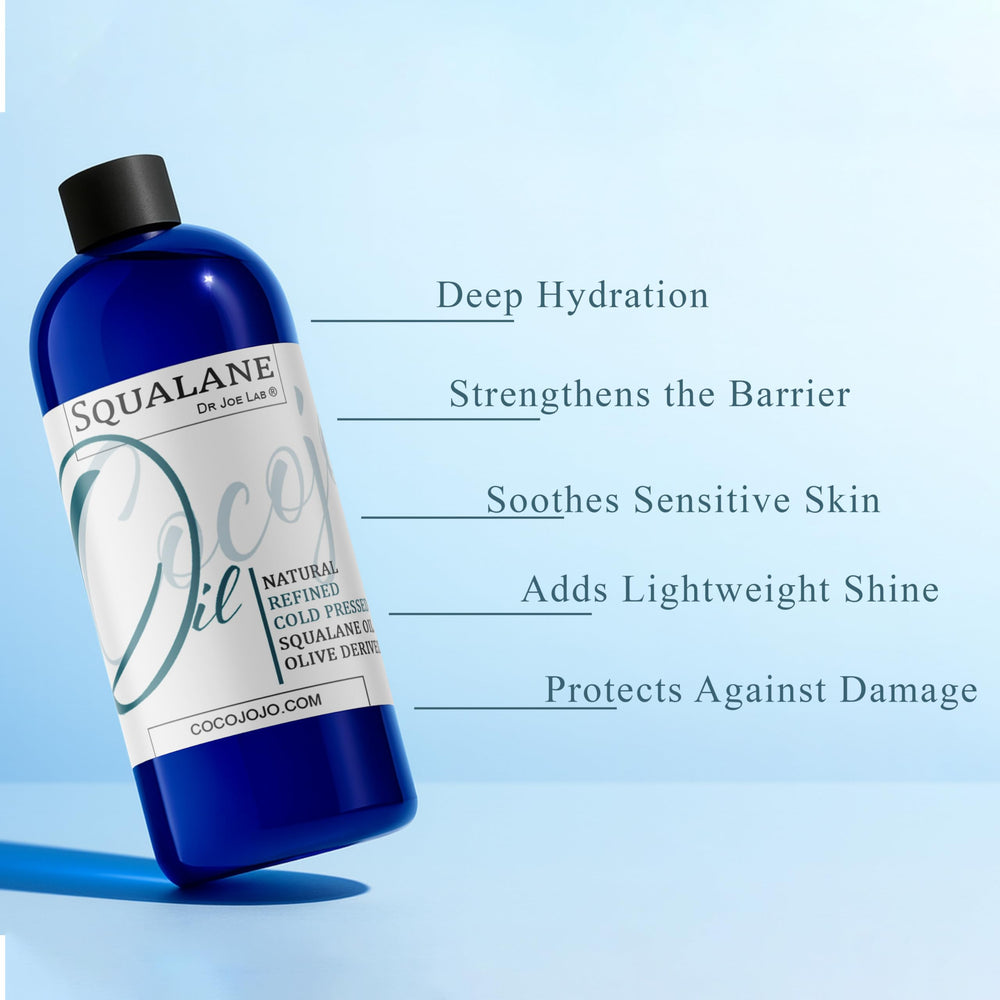 Dr Joe Lab Squalane Oil face-application shows lightweight moisturizer for clean beauty routine