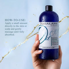 Dr Joe Lab Squalane Oil pump-application demonstrates quick-absorbing hydration for face and body