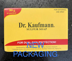 Dr. Kauffmann Soap sulfur zinc-oxide bar close-up highlighting skin health support.