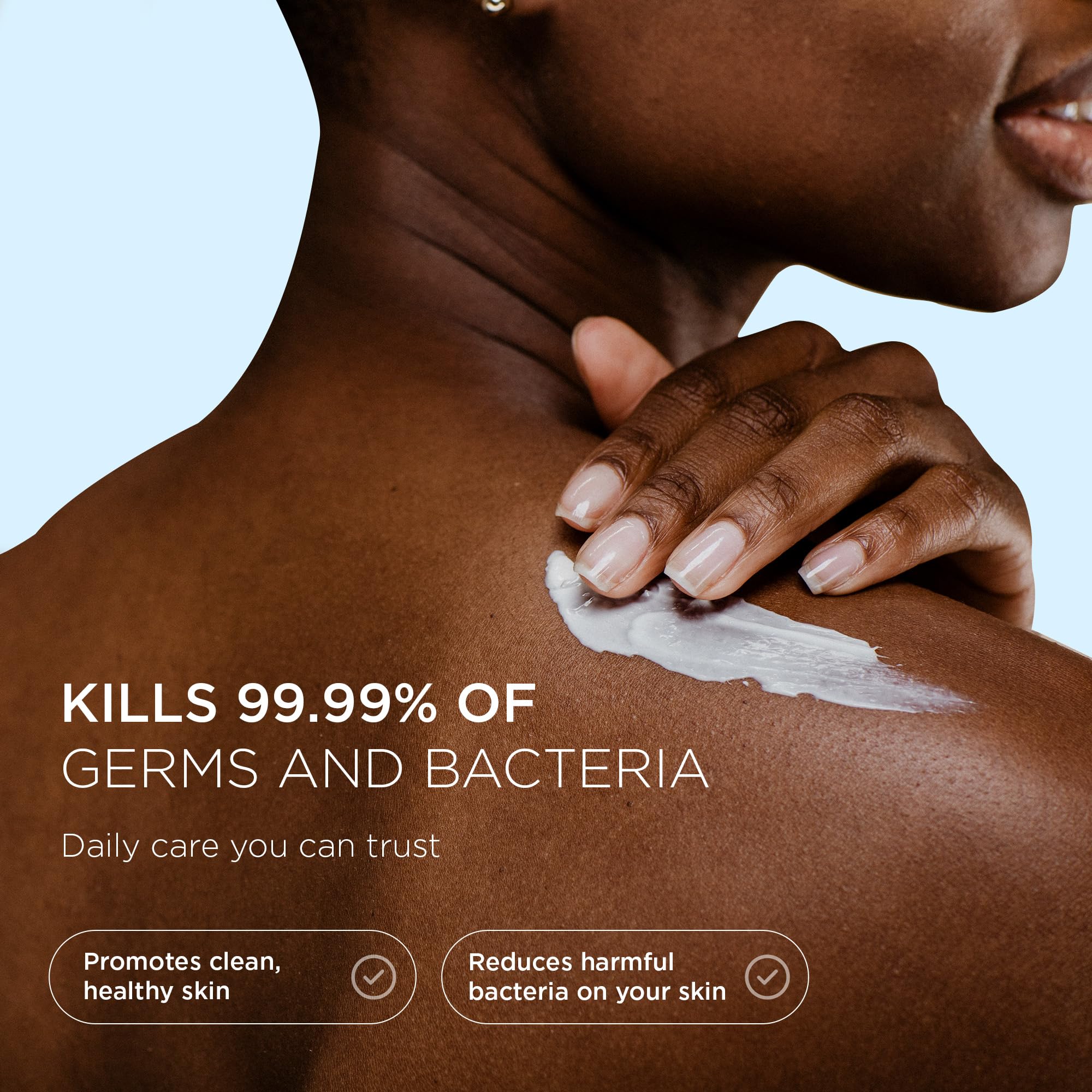 Dr. Lift Antib antibacterial Body Lotion silky finish after shower for softness.