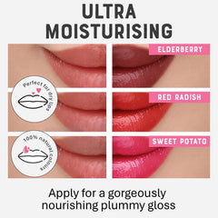 Dr. Lipp Red Radish tint swatch delivers coral tone for fresh, versatile looks.