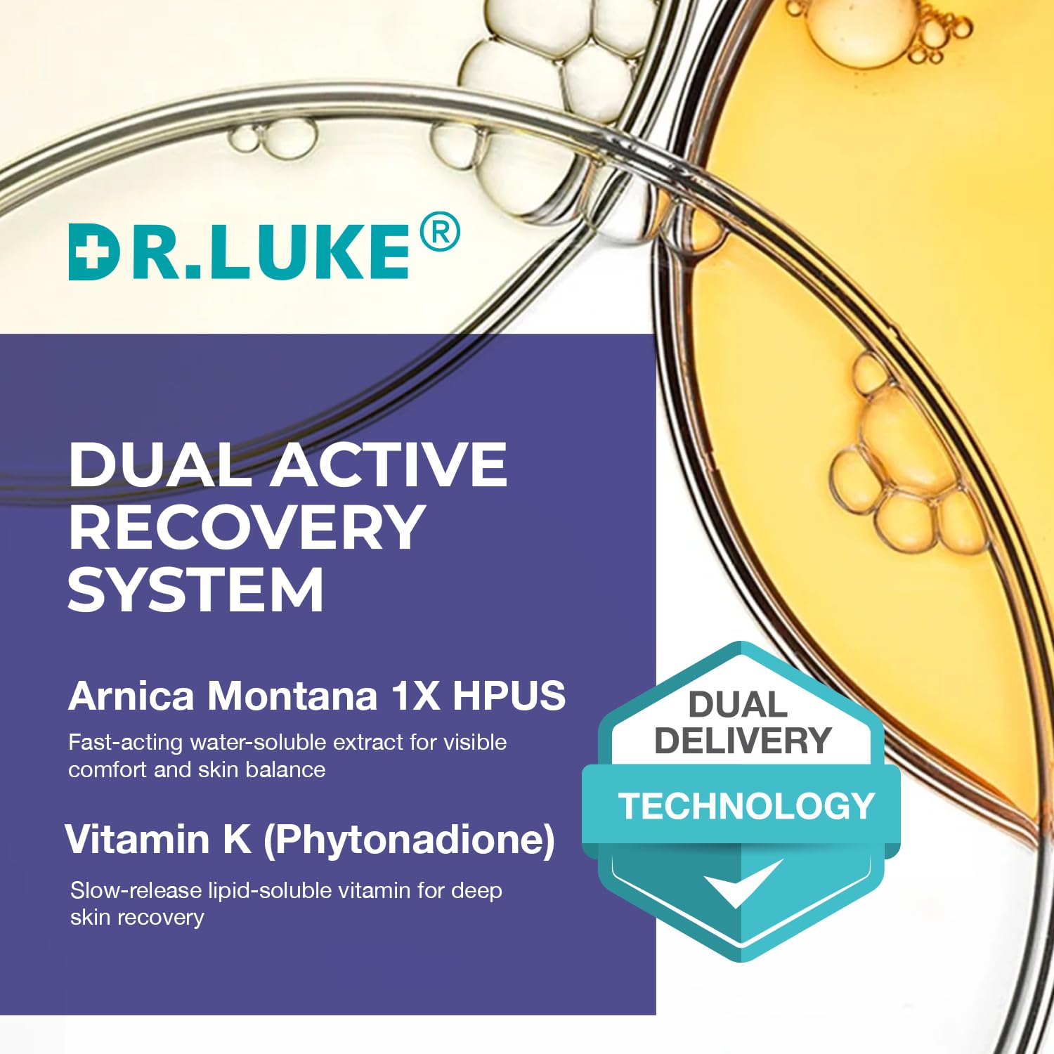 Dr. Luke Arnica Cream demonstrates swelling and discoloration support on the skin