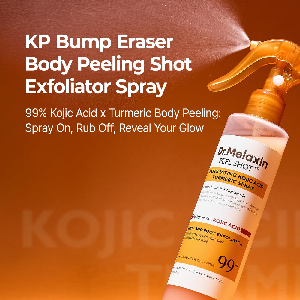 Dr.Melaxin body keratin spray application demonstrates even mist for coverage.
