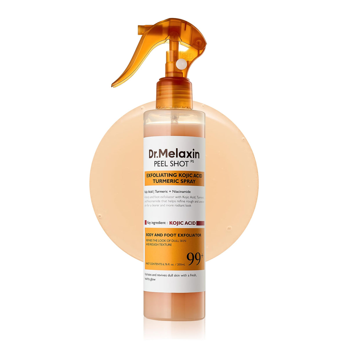 Dr.Melaxin body keratin spray bottle showcases nourishing keratin for smoother skin.
