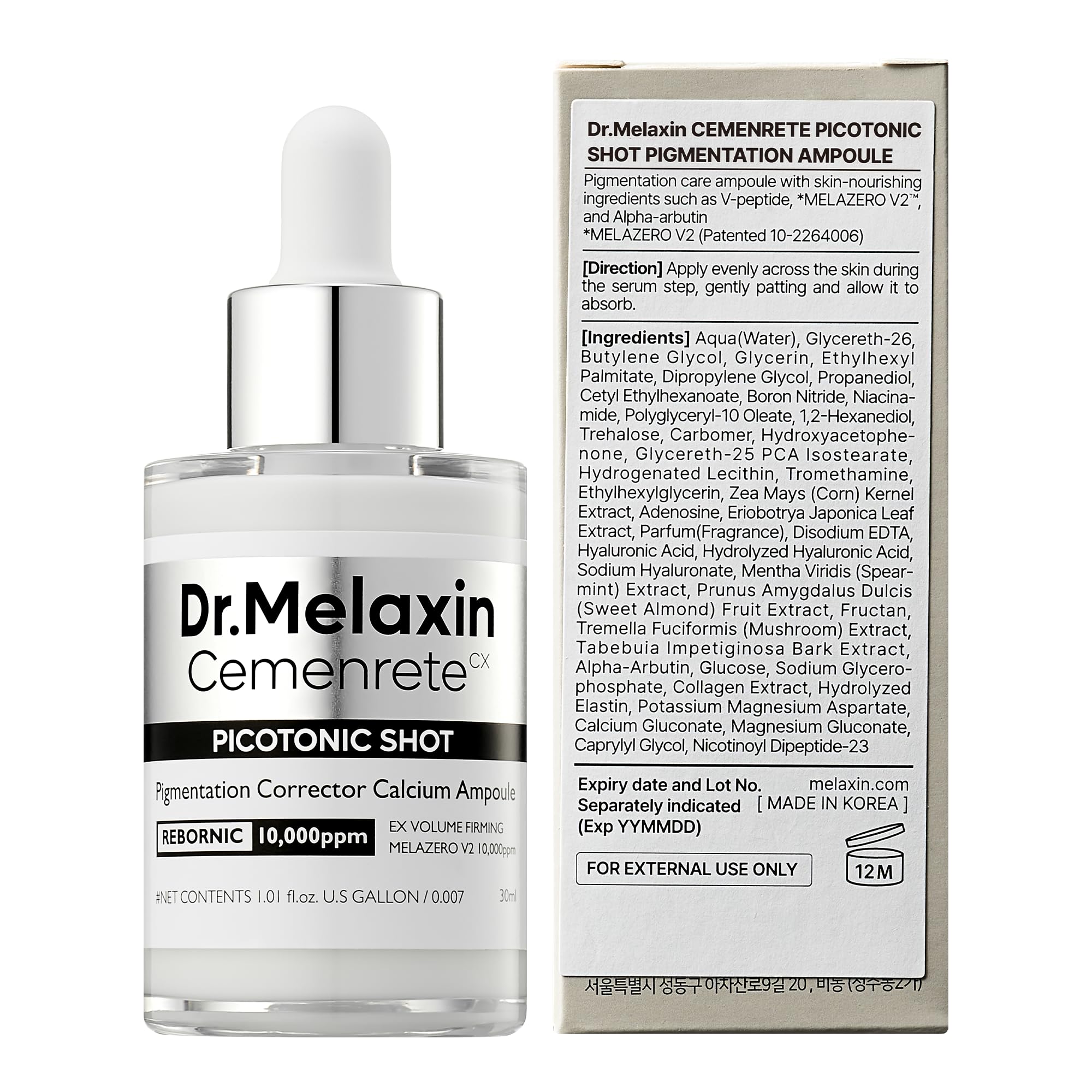 Dr.Melaxin Cemenrete Shot close-up glow suggests even tone and refined texture
