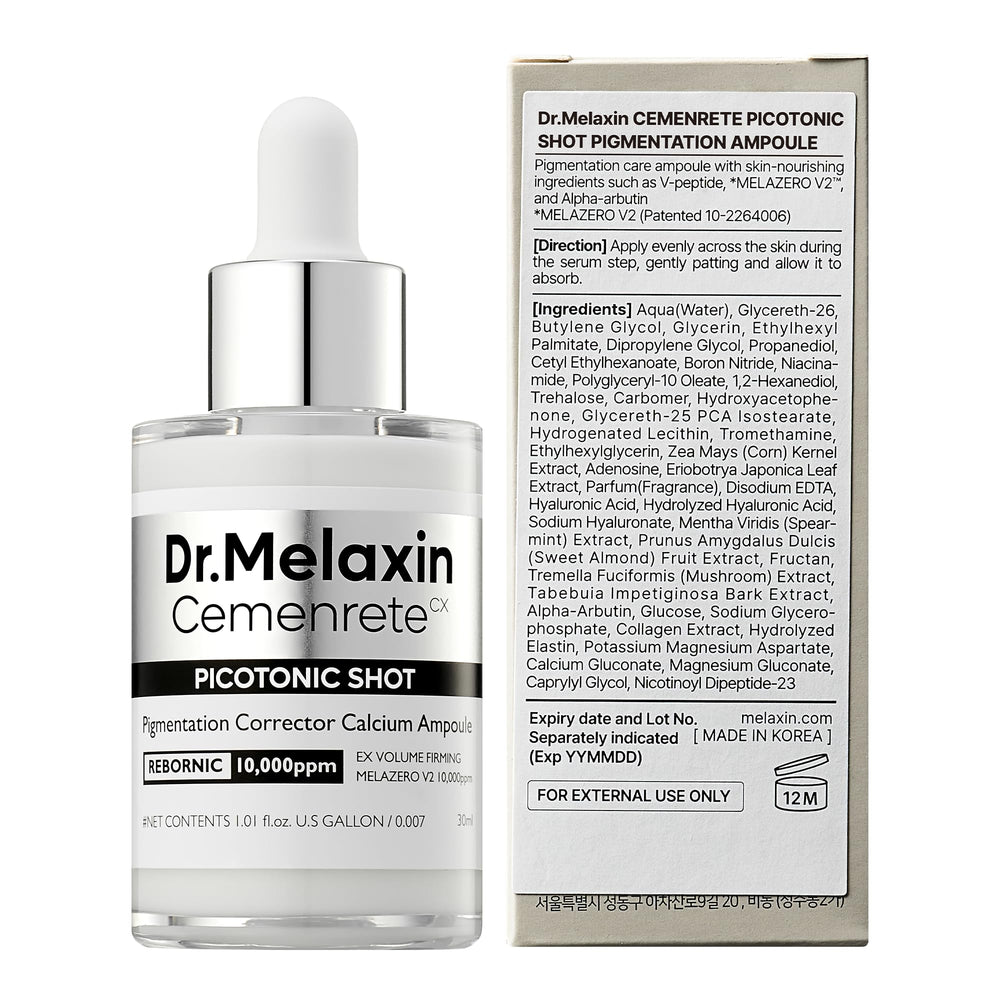 Dr.Melaxin Cemenrete Shot close-up glow suggests even tone and refined texture