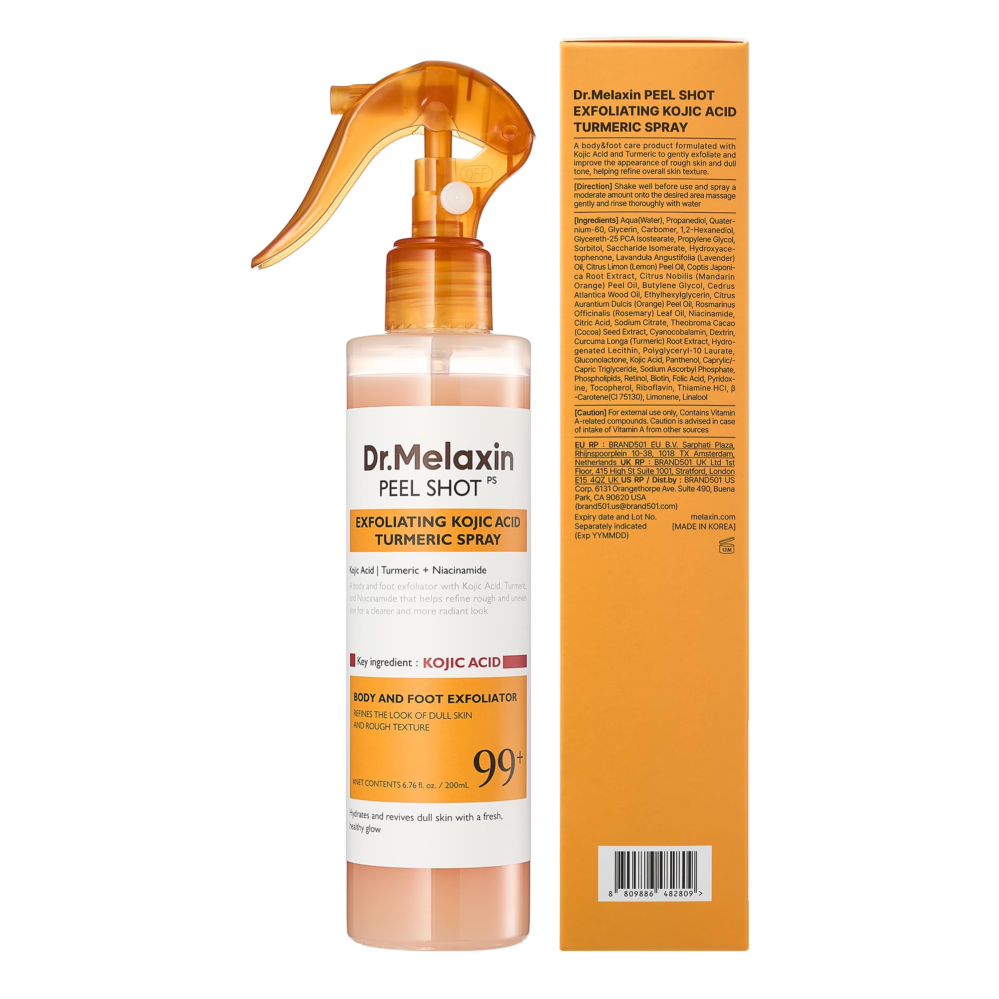 Dr.Melaxin glow-after-use image hints refreshed, silky skin texture.