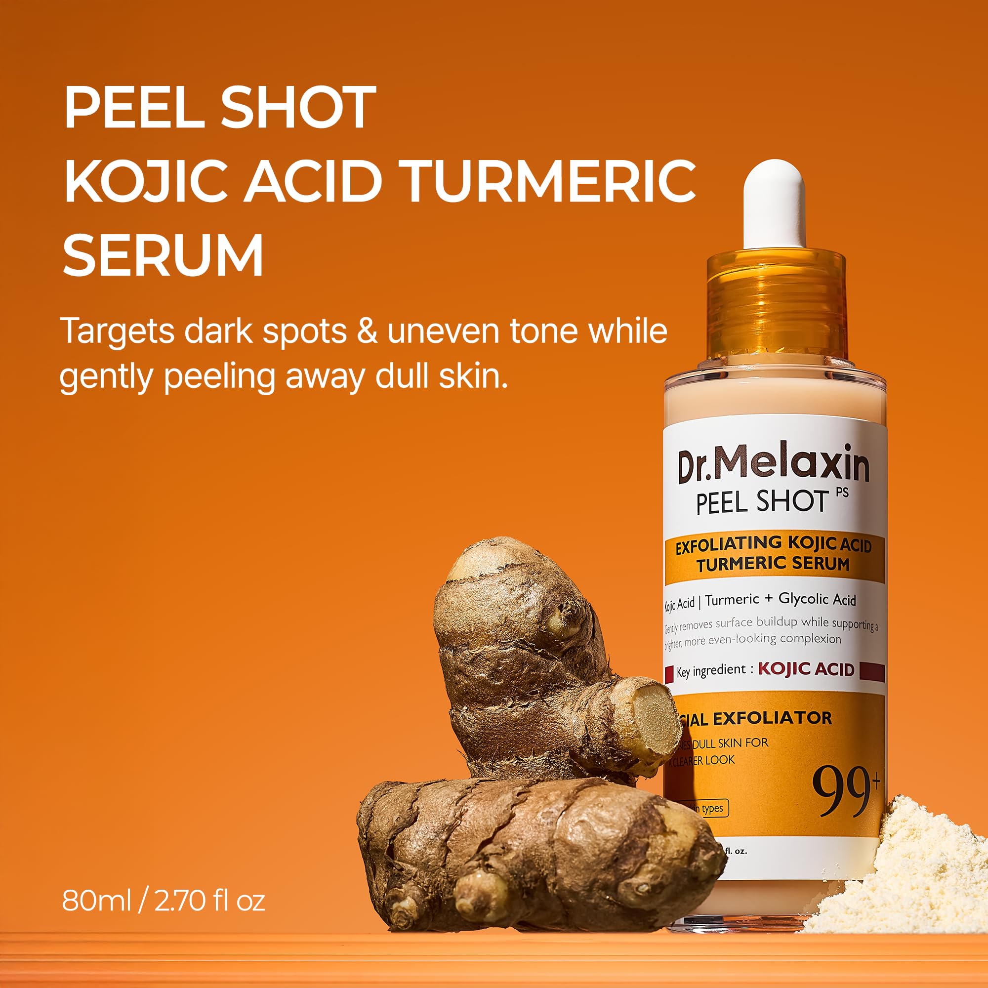 Dr.Melaxin Kojic Acid Serum dispense shows clean, even application for brightening.