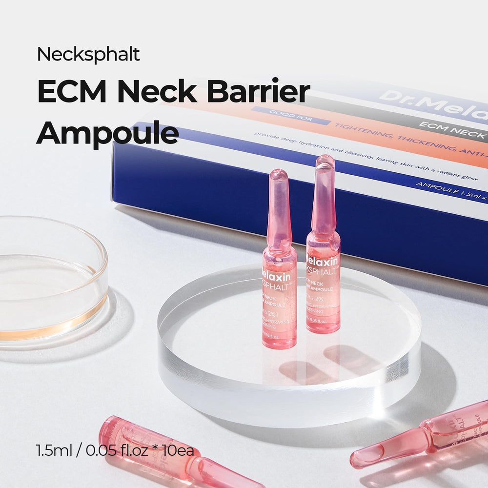 Dr.Melaxin Necksphalt ampoule application scene showing precise dispensing