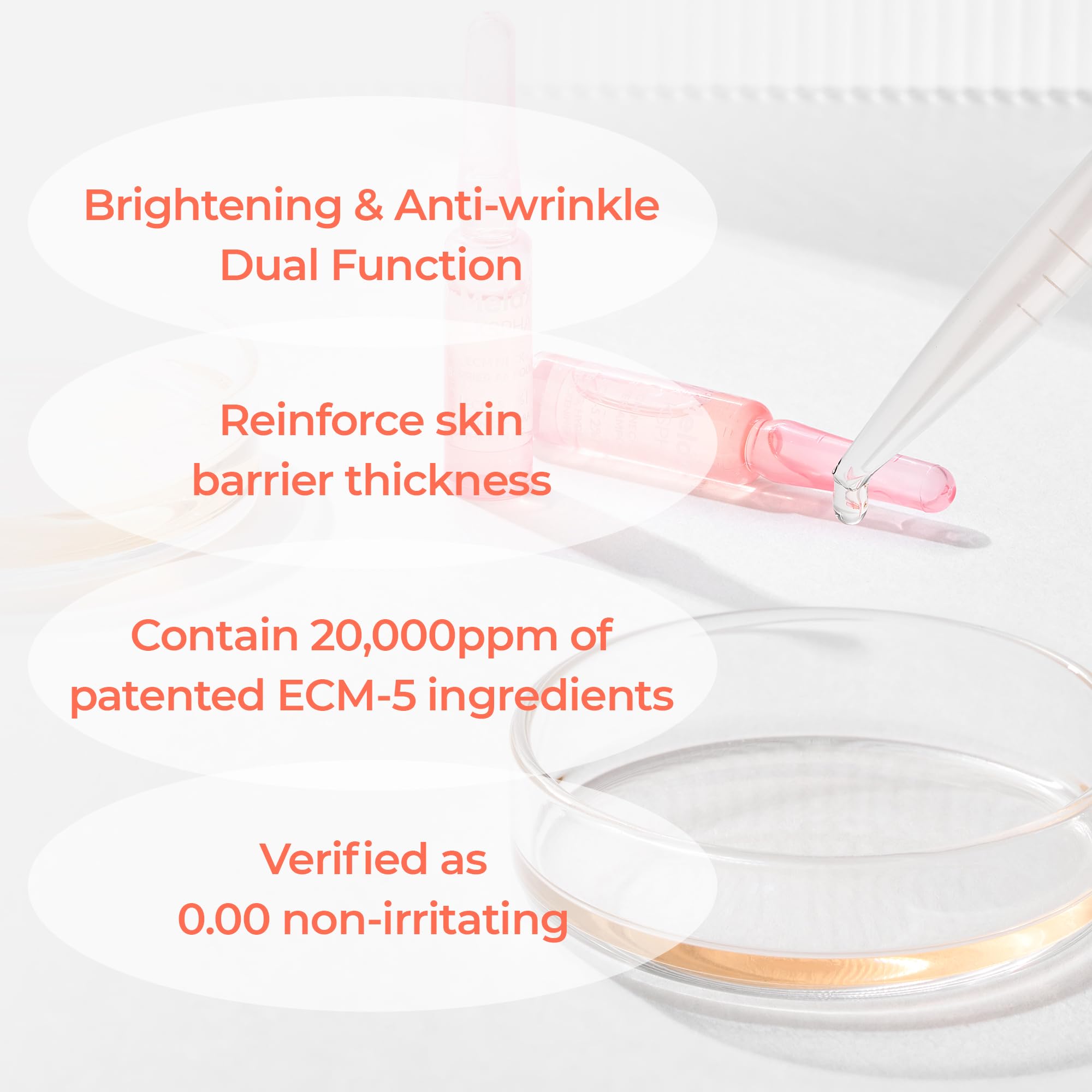 Dr.Melaxin Necksphalt ampoule texture shot highlighting lightweight absorption
