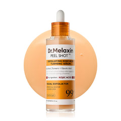 Dr.Melaxin Peel Shot bottle closeup for easy daily dark spot care routine.