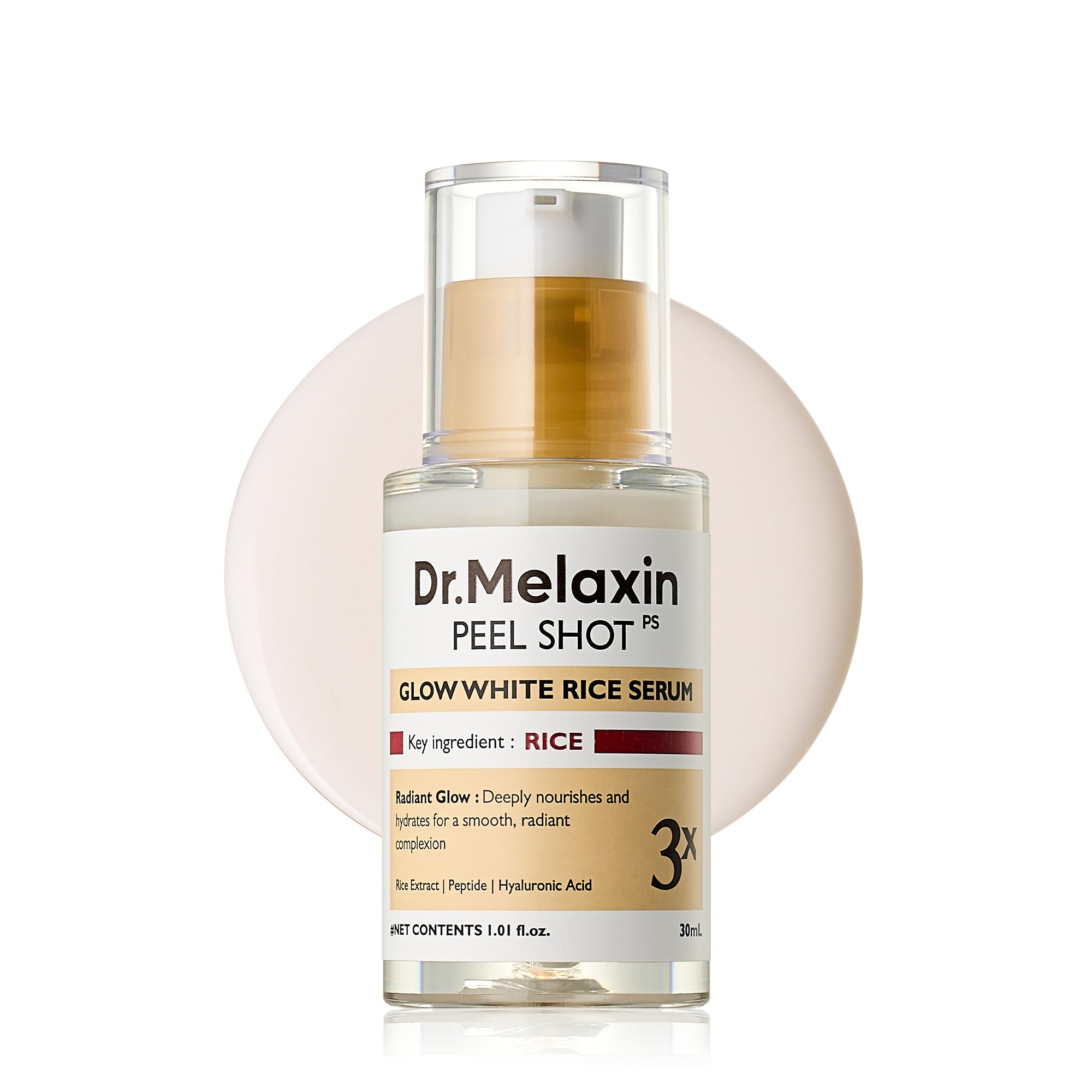 Dr.Melaxin Peel Shot Glow Rice PDRN Serum bottle for daily radiance.