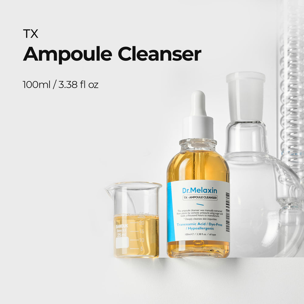 Dr.Melaxin TX Ampoule Cleanser dropper dispense highlights precise dosage