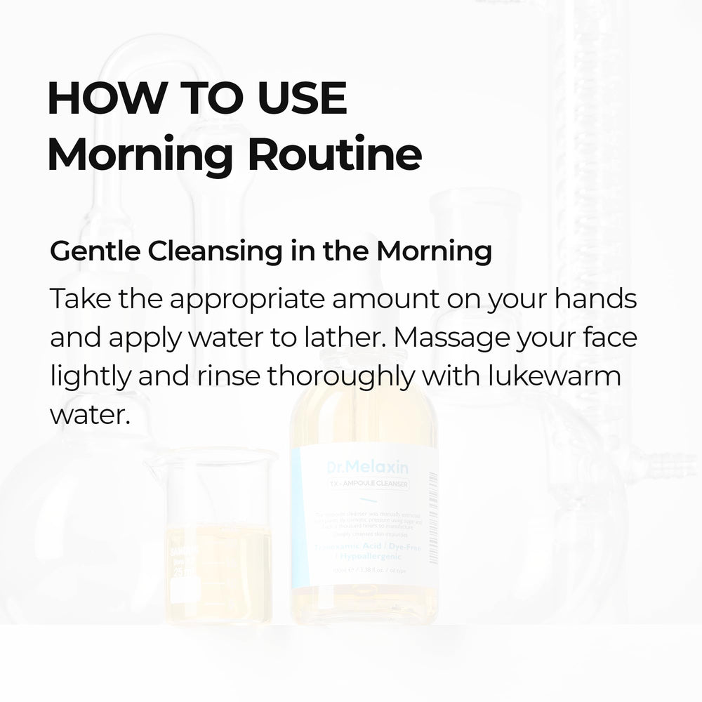 Dr.Melaxin TX Ampoule Cleanser being applied to the face during cleansing