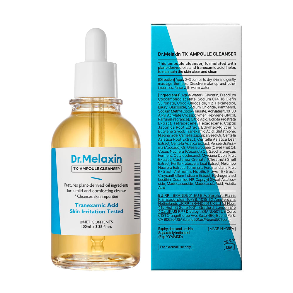 Dr.Melaxin TX Ampoule Cleanser makeup removal without harsh rubbing