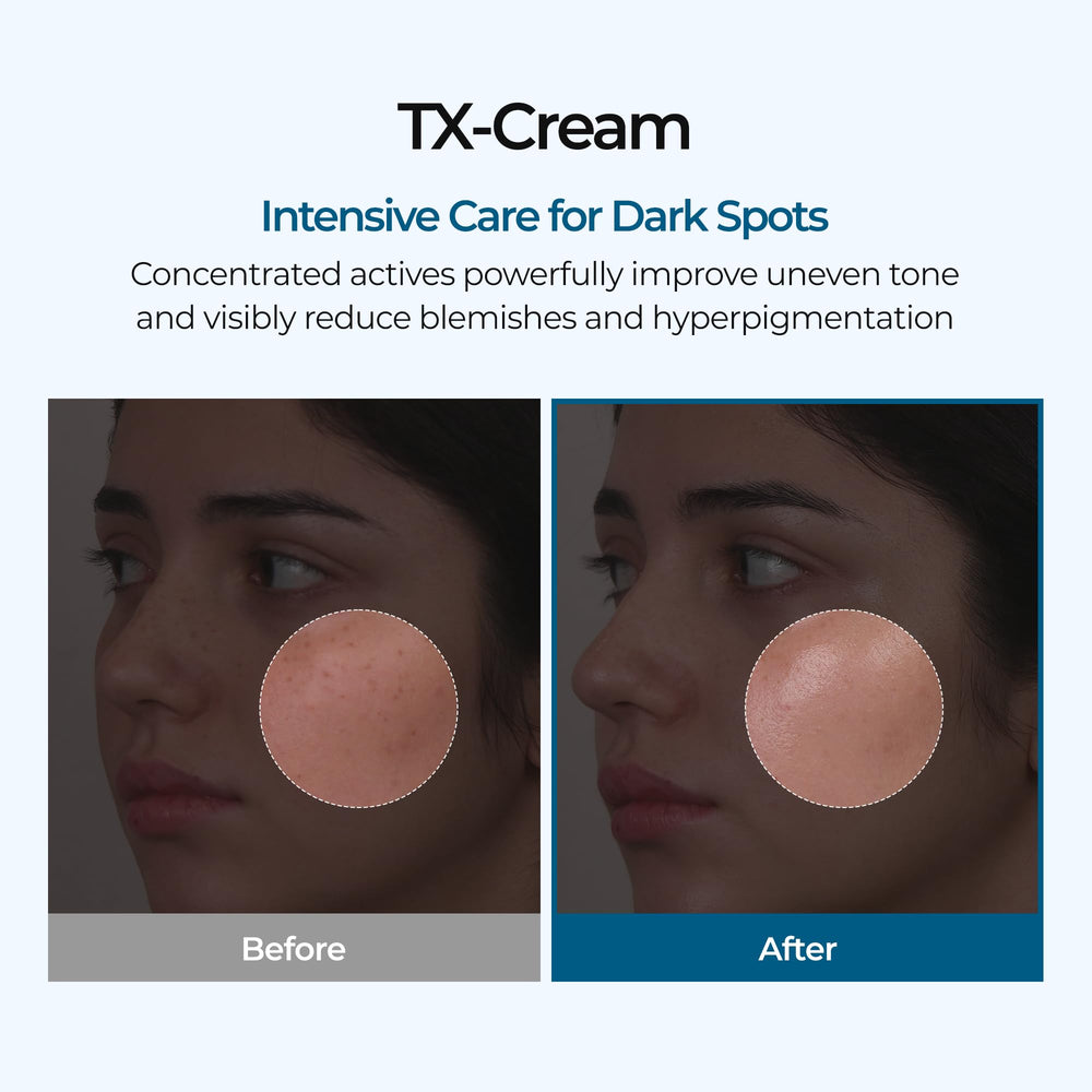 Dr.Melaxin TX Cream bottle label close-up highlighting fragrance-free formula.