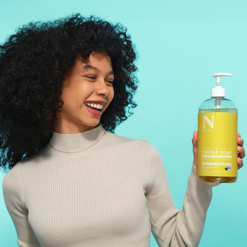 Dr. Natural Castile liquid soap foam provides a soft, rich lather for gentle cleansing