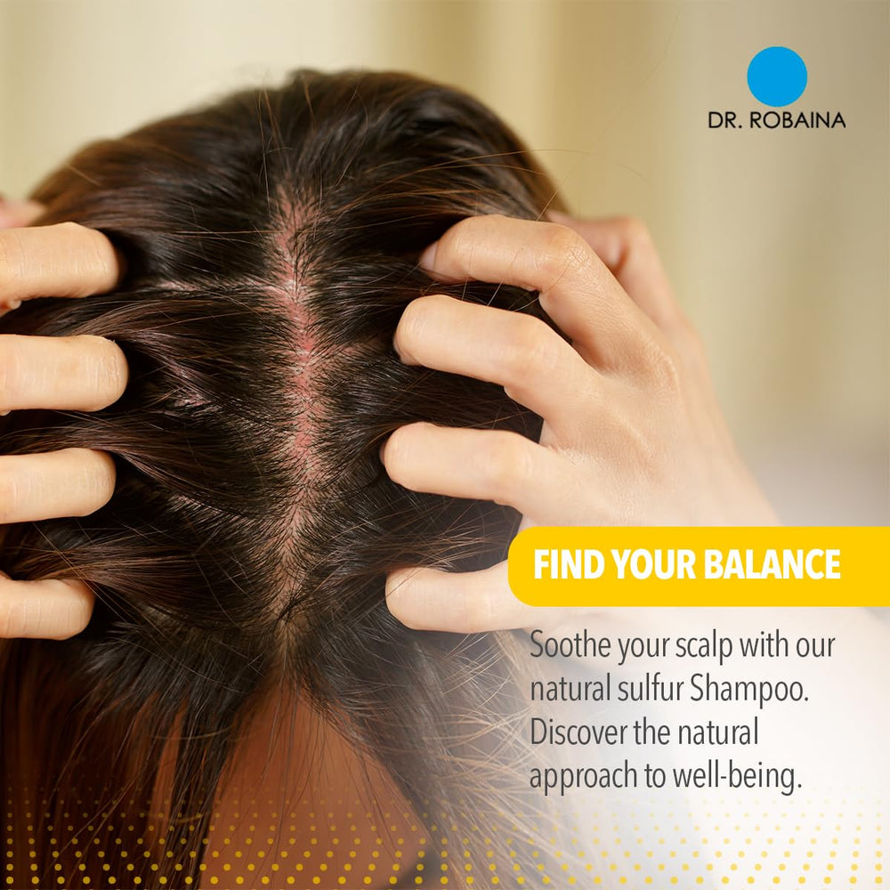 Dr. Robaina sulfur shampoo foam lather demonstrates thorough cleansing.