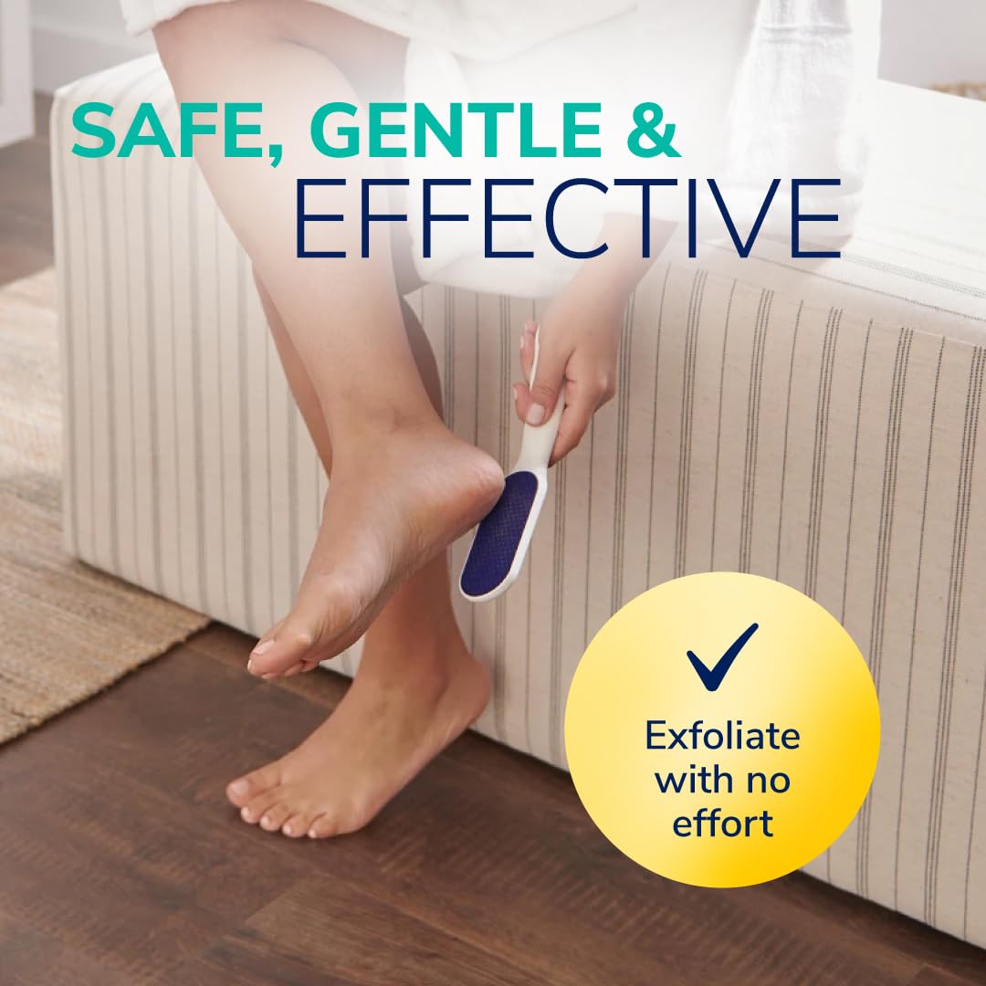Dr. Scholl's file used in shower highlighting waterproof convenience