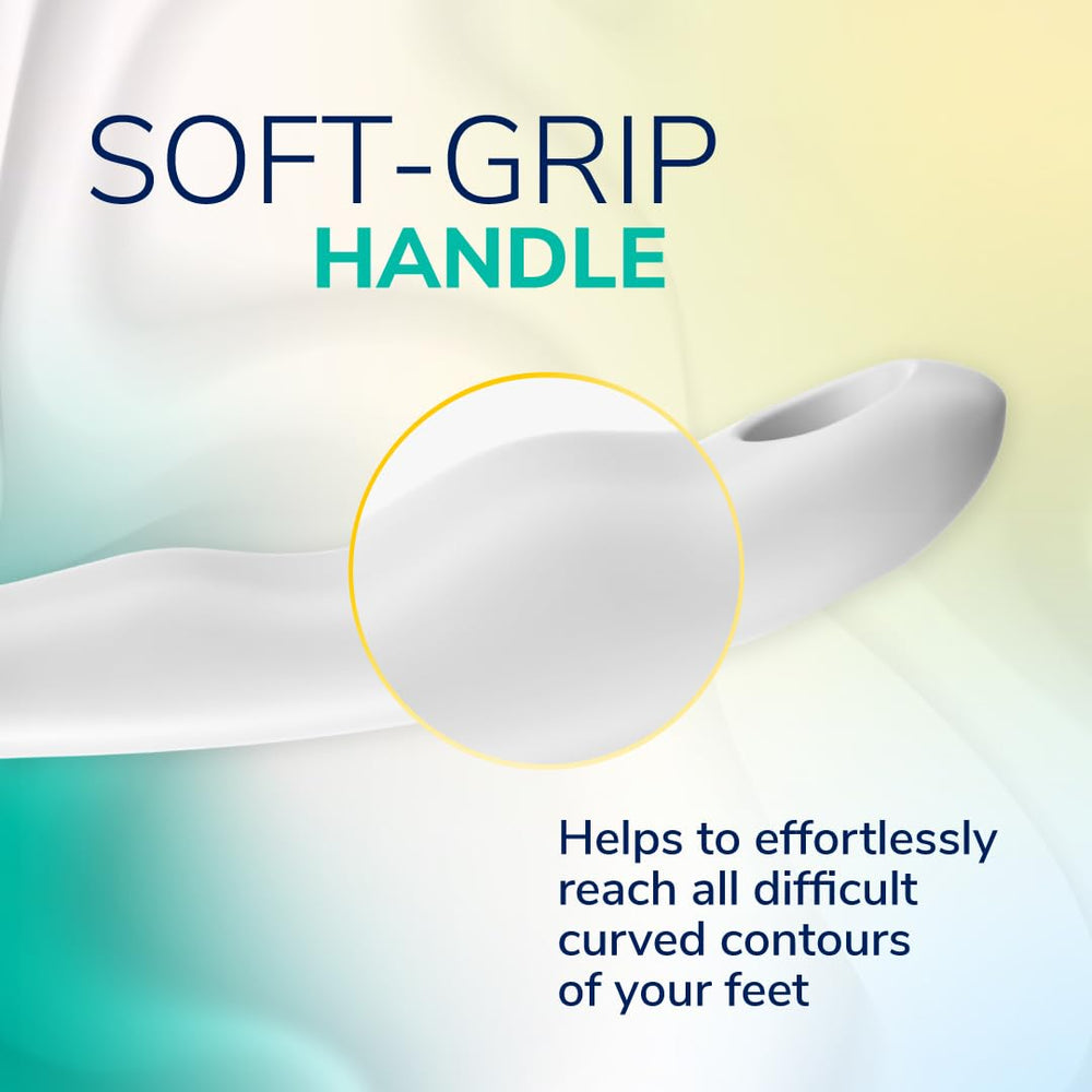 Dr. Scholl's foot file rinsing under tap for easy hygienic cleaning