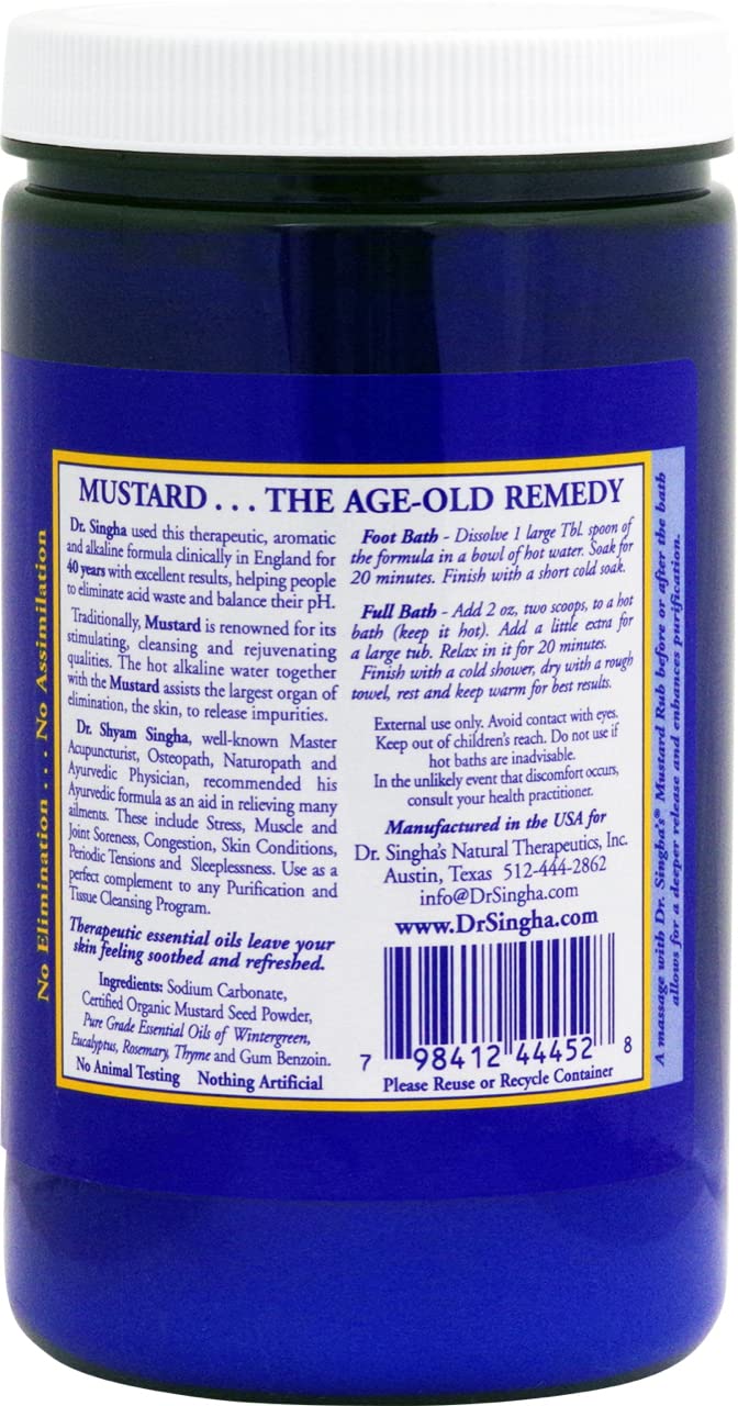 Dr. Singha's Mustard Bath premium ingredients reflect USA-made quality.