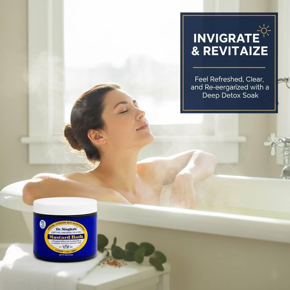 Bath with bubbles and aroma from Dr. Singha's Mustard Bath Salts