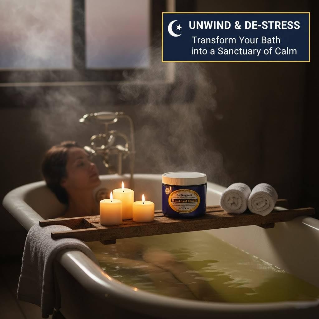 Made in USA label on Dr. Singha's Mustard Bath Salts