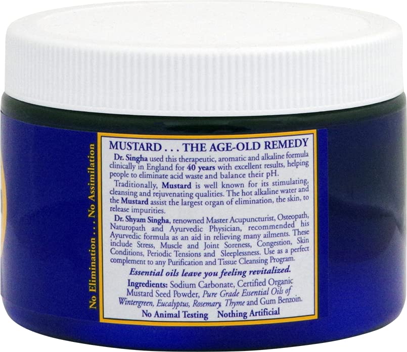 Dr. Singha's bath salts base with sodium carbonate aiding comfortable immersion