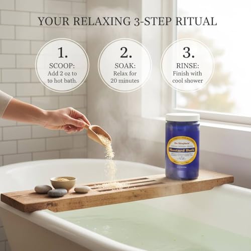 Dr. Singha's Mustard Bath soak dissolves in water for a relaxing spa-like experience.