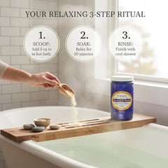Dr. Singha's Mustard Bath soak dissolves in water for a relaxing spa-like experience.