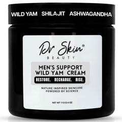 Dr Skin BEAUTY men's wild yam cream bottle for hormone balance and energy.