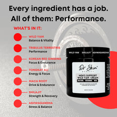Dr Skin BEAUTY label highlights organic balance formula.