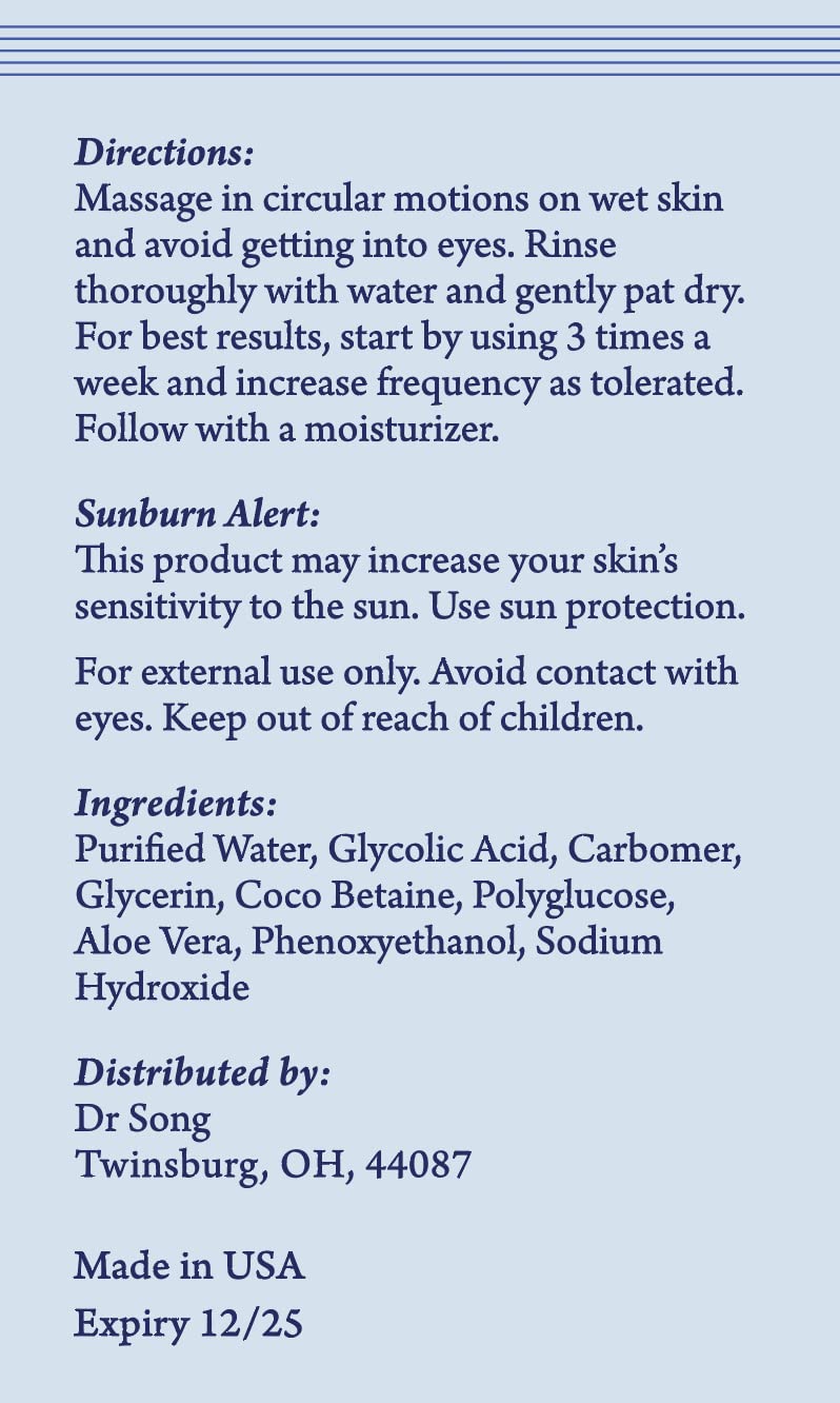 Dr Song Glycolic Face Wash foam close-up emphasizing gentle cleansing and hydration.