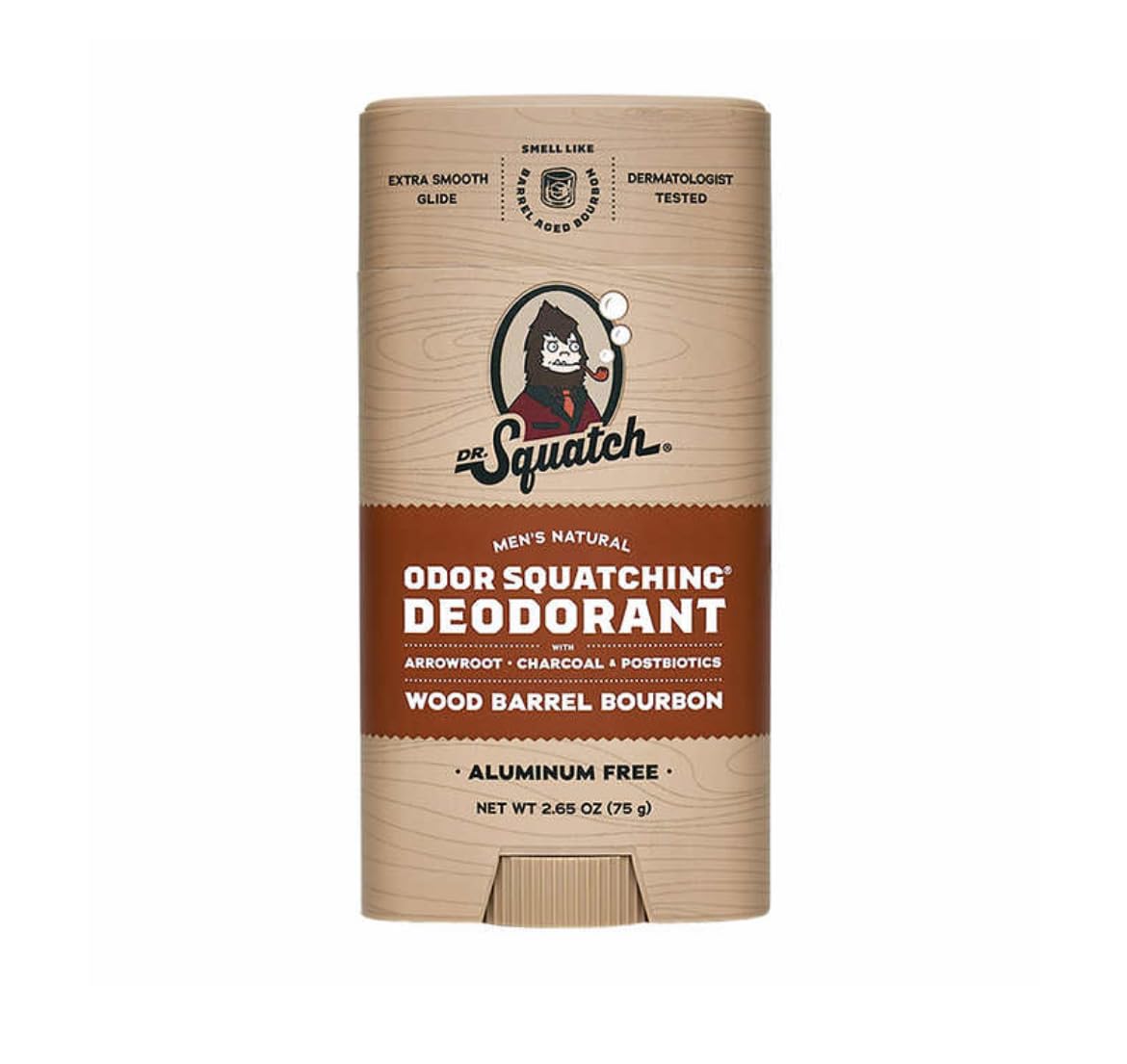 Dr. Squatch aluminum-free label closeup highlighting aluminum free formula