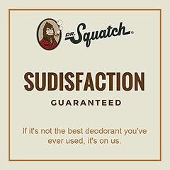 Dr. Squatch arrowroot charcoal postbiotic ingredients highlighted in deodorant