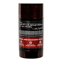 Dr. Squatch Bay Rum deodorant apply image shows smooth glide for daily freshness.
