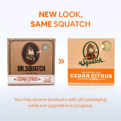Dr. Squatch Cedar Citrus bar soap 3-pack front view for robust shower routine