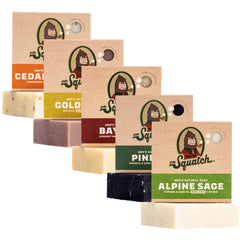 Dr. Squatch Cedar Citrus bar soap pour shows refreshing morning lather.