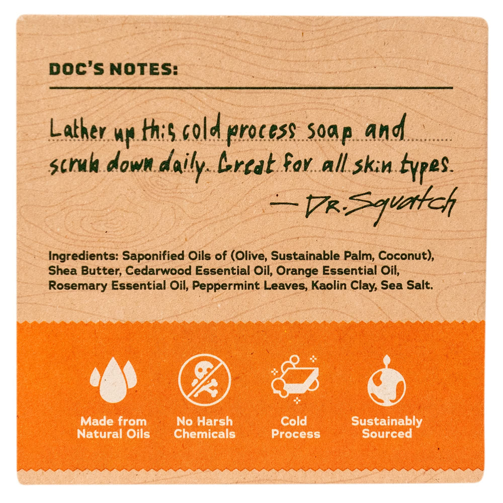 Dr. Squatch Cedar Citrus soap with shea butter for skin care