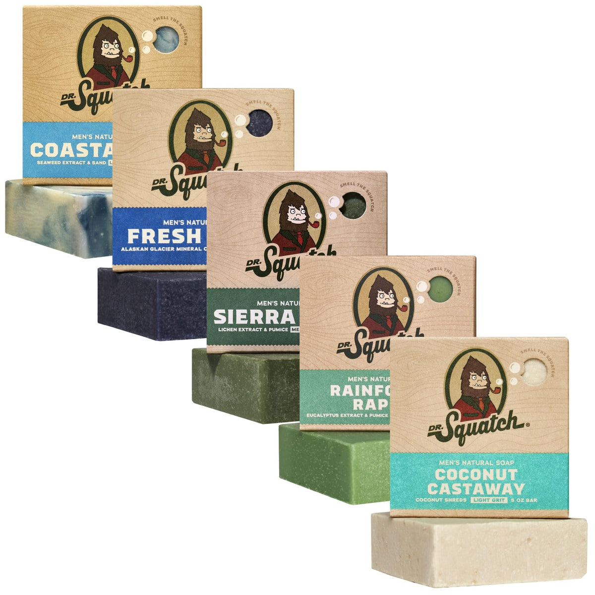 Dr. Squatch Coastal Mist bar pack for a refreshing morning shower routine.