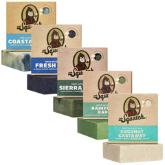 Dr. Squatch Coastal Mist bar pack for a refreshing morning shower routine.