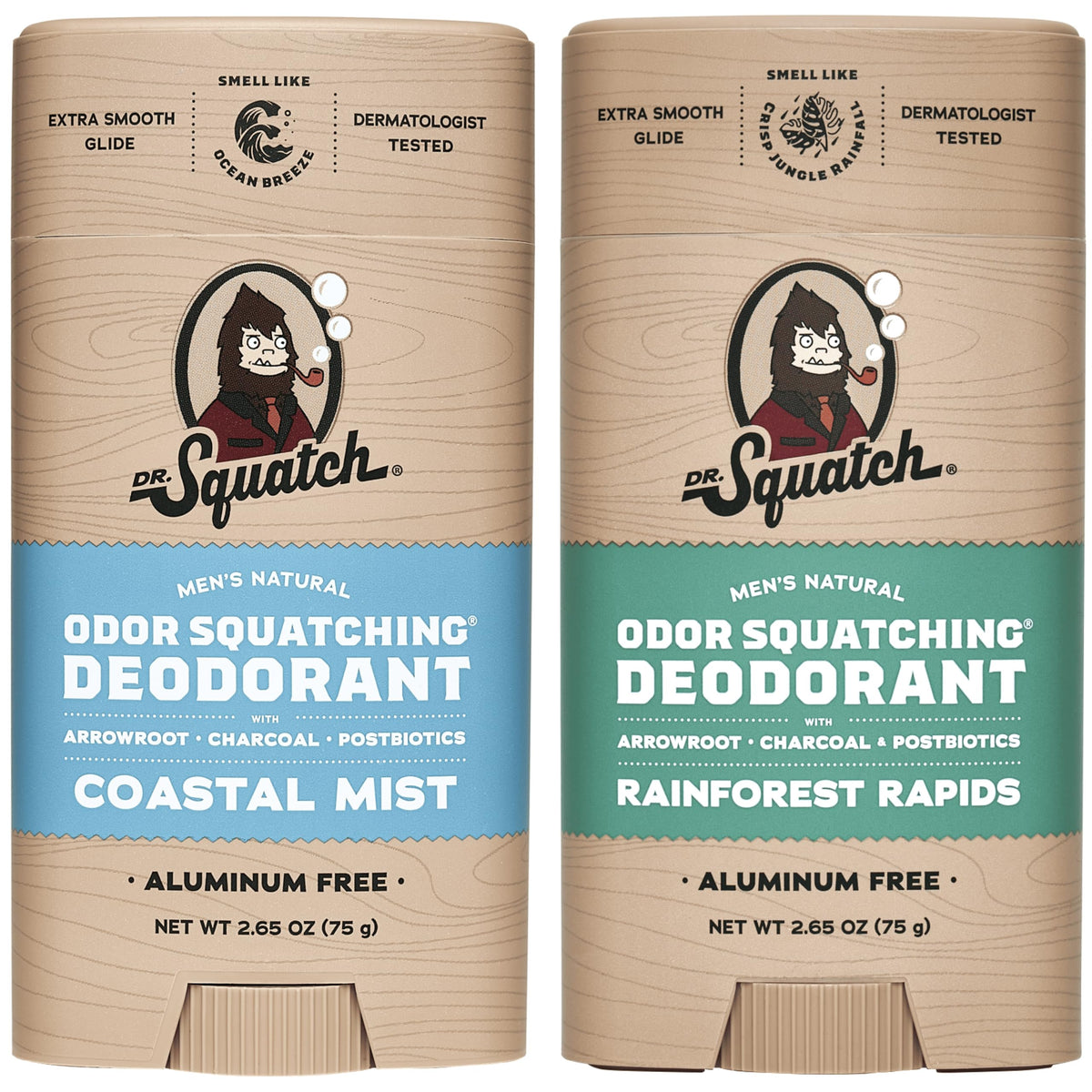 Dr Squatch Coastal Mist deodorant bottle for all-day aluminum-free freshness